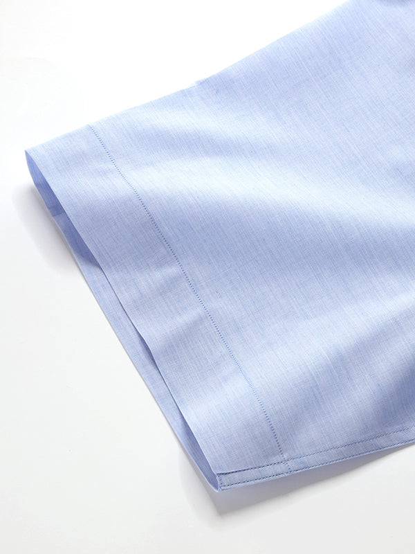 Venete  Sky Solid Half Sleeve Classic Fit Semi Formal Super Fine Cotton Shirt