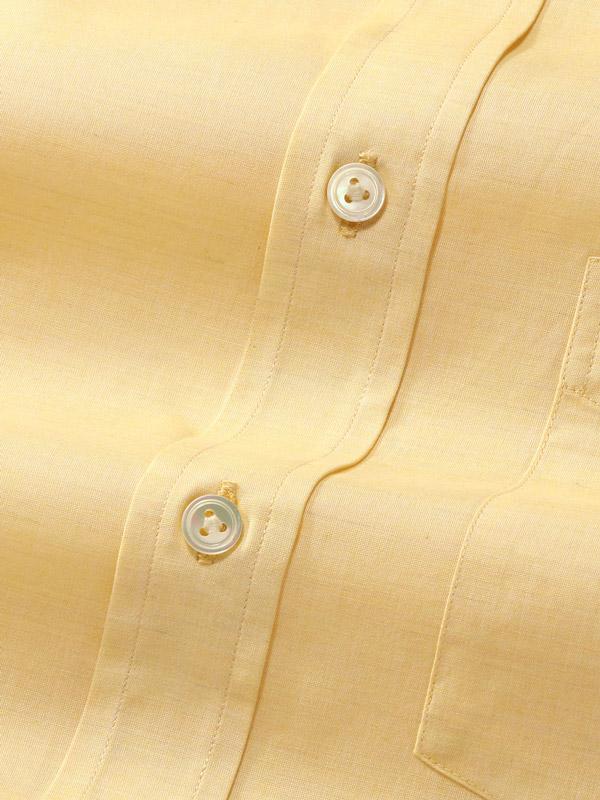 Venete  Yellow Solid Half Sleeve Classic Fit Semi Formal Super Fine Cotton Shirt