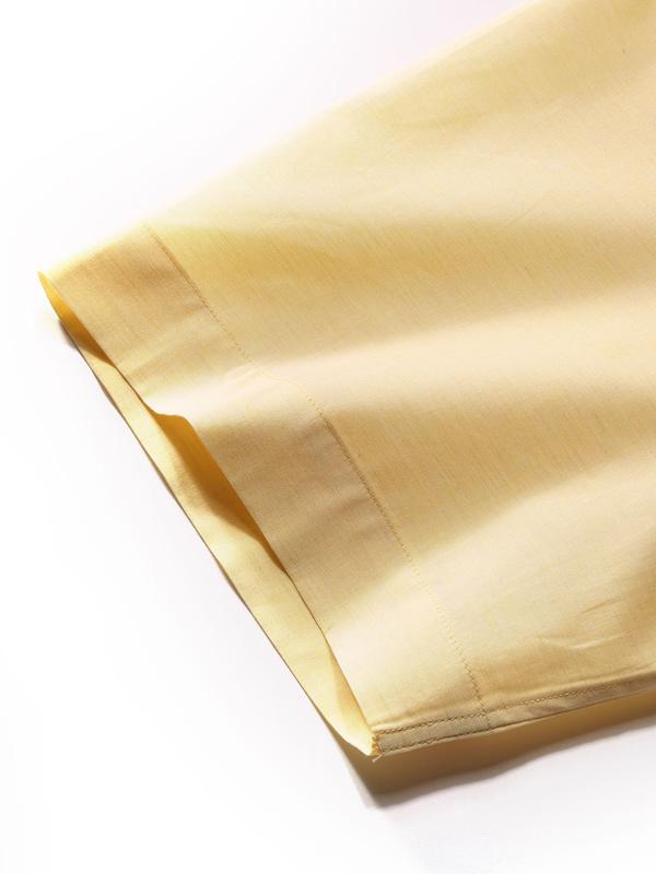 Venete  Yellow Solid Half Sleeve Classic Fit Semi Formal Super Fine Cotton Shirt