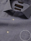Vercelli Blue Solid Full Sleeve Single Cuff Tailored Fit Semi Formal Two Ply Mercerized Cotton Shirt