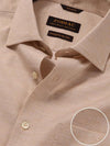 Vercelli Sand Solid Full Sleeve Single Cuff Tailored Fit Semi Formal Two Ply Mercerized Cotton Shirt
