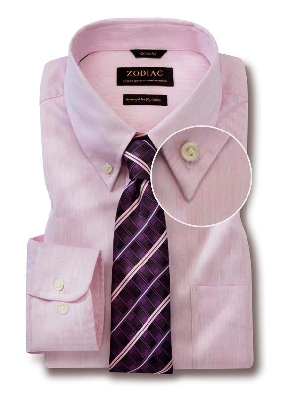 Vercelli Pink Striped Full Sleeve Single Cuff Classic Fit Semi Formal Button down collar Cotton Shirt