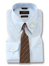 Vercelli Sky Striped Full Sleeve Single Cuff Tailored Fit Semi Formal Two Ply Mercerized Cotton Shirt