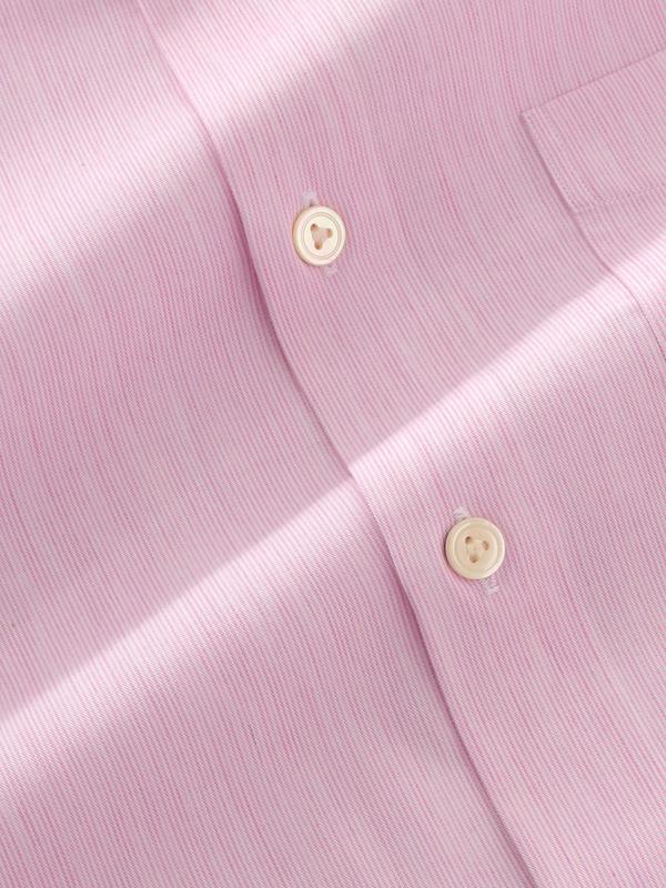 Vercelli Pink Striped Full Sleeve Single Cuff Tailored Fit Semi Formal Two Ply Mercerized Cotton Shirt