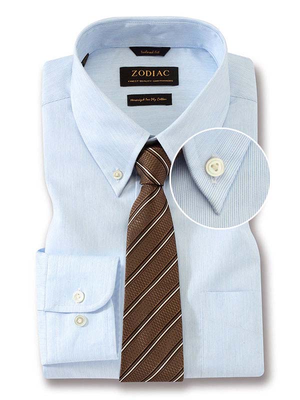 Vercelli Sky Striped Full Sleeve Single Cuff Classic Fit Semi Formal Two Ply Mercerized Cotton Shirt