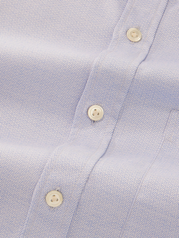 Vercelli Sky Solid Full Sleeve Single Cuff Classic Fit Semi Formal Two Ply Mercerized Cotton Shirt