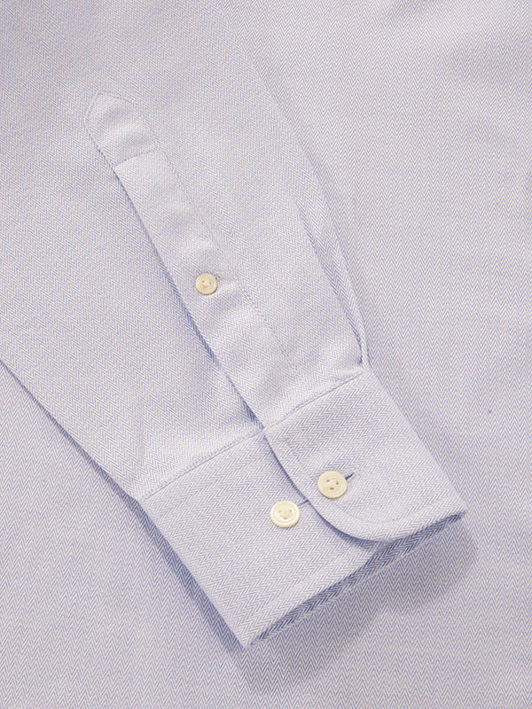 Vercelli Sky Solid Full Sleeve Single Cuff Classic Fit Semi Formal Two Ply Mercerized Cotton Shirt
