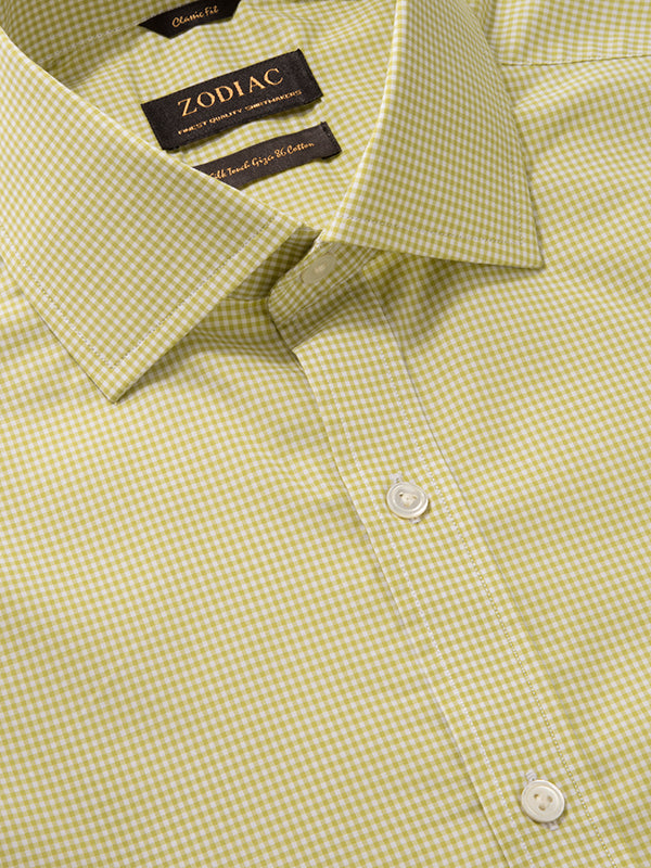 Vivace Mint Check Full Sleeve Classic Fit Semi Formal Silk Touch Egyptian Giza Cotton Shirt
