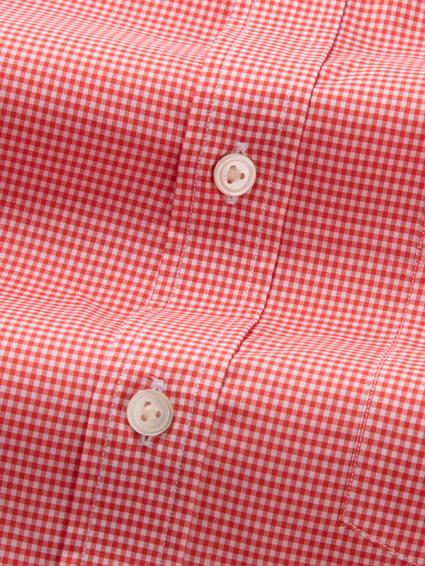 Vivace Red Check Full Sleeve Classic Fit Semi Formal Silk Touch Egyptian Giza Cotton Shirt