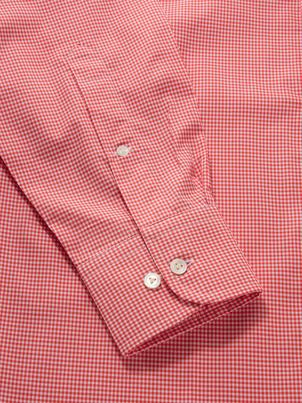Vivace Red Check Full Sleeve Classic Fit Semi Formal Silk Touch Egyptian Giza Cotton Shirt