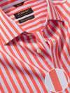 Vivace Red Striped Full Sleeve Classic Fit Semi Formal Silk Touch Egyptian Giza Cotton Shirt