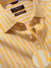 Vivace Yellow Striped Full Sleeve Classic Fit Semi Formal Silk Touch Egyptian Giza Cotton Shirt