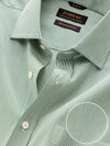 Vivace Green Striped Full Sleeve Single Cuff Classic Fit Semi Formal Silk Touch Egyptian Giza Cotton Shirt