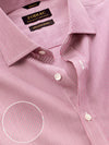Vivace Red Striped Full Sleeve Single Cuff Classic Fit Semi Formal Silk Touch Egyptian Giza Cotton Shirt