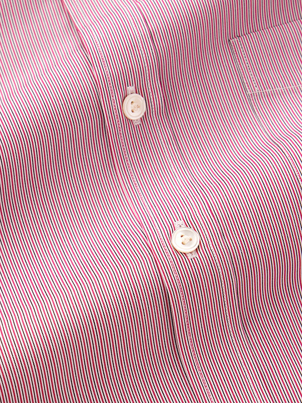 Vivace Red Striped Full Sleeve Single Cuff Classic Fit Semi Formal Silk Touch Egyptian Giza Cotton Shirt