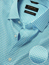 Vivace Aqua Check Full Sleeve Single Cuff Classic Fit Semi Formal Silk Touch Egyptian Giza Cotton Shirt