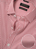 Vivace Red Striped Full Sleeve Single Cuff Classic Fit Semi Formal Silk Touch Egyptian Giza Cotton Shirt