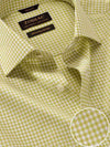 Vivace Lime Check Full Sleeve Single Cuff Classic Fit Semi Formal Silk Touch Egyptian Giza Cotton Shirt