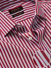 Vivace Maroon Striped Full Sleeve Single Cuff Classic Fit Semi Formal Silk Touch Egyptian Giza Cotton Shirt