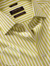 Vivace Lime Striped Full Sleeve Single Cuff Tailored Fit Semi Formal Silk Touch Egyptian Giza Cotton Shirt