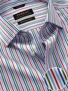 Vivace Red Striped Full Sleeve Single Cuff Tailored Fit Semi Formal Silk Touch Egyptian Giza Cotton Shirt