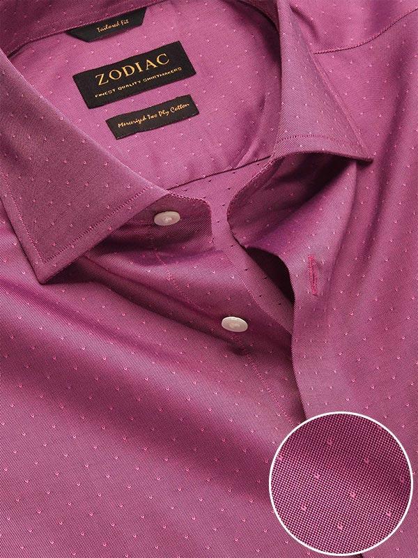Zuccaro Lilac Solid Full Sleeve Single Cuff Classic Fit Semi Formal Two Ply Mercerized Cotton Shirt