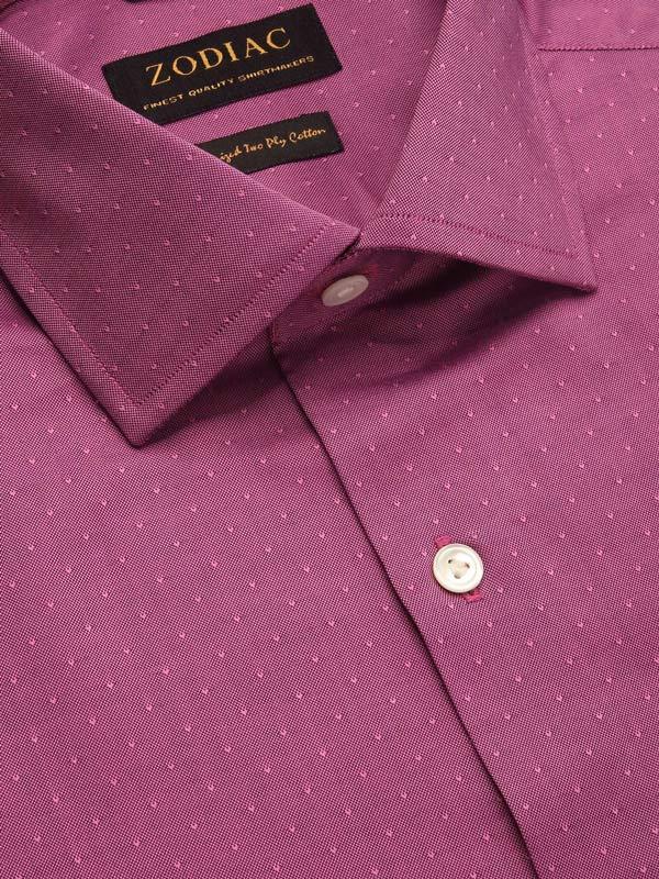 Zuccaro Lilac Solid Full Sleeve Single Cuff Classic Fit Semi Formal Two Ply Mercerized Cotton Shirt