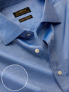 Zuccaro Blue Solid Full Sleeve Single Cuff Classic Fit Semi Formal Two Ply Mercerized Cotton Shirt