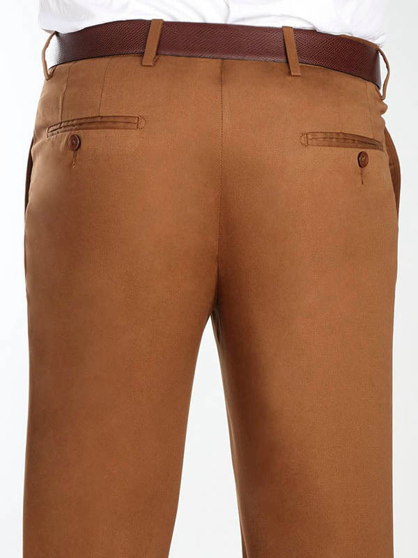 Buy Tailored Fit Cotton Chocolate Trouser | Zodiac – Zodiac Finest