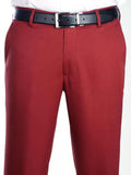 Mantova Red Tailored Fit Cotton Trousers