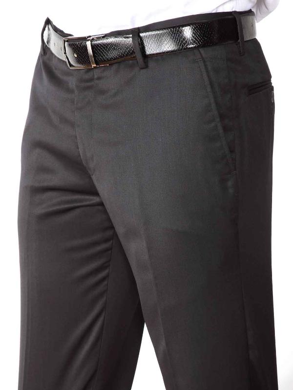 Pollone Black Slim Fit Blended Trousers