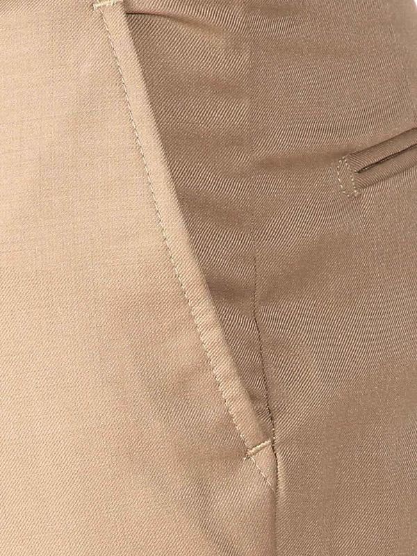 Piatto Khaki Slim Fit Blended Trousers
