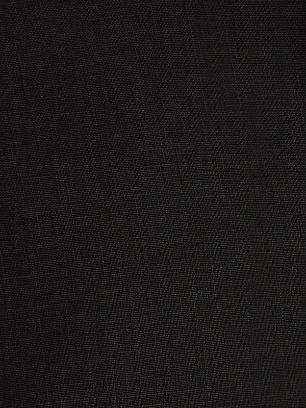 Positano Black Tailored Fit Pure Linen Trouser