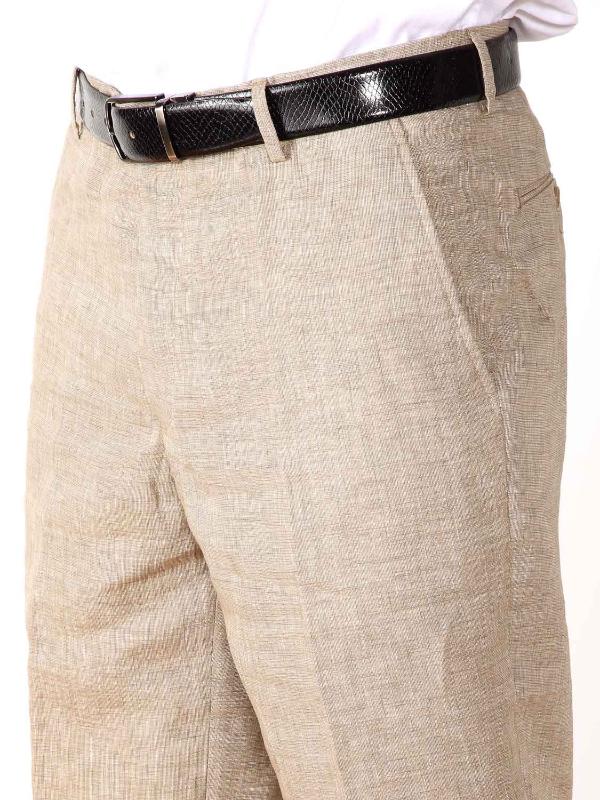 Trasita Sand Tailored Fit Linen Trousers