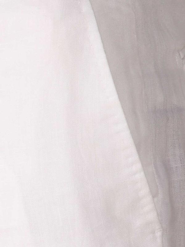 Positano White Classic Fit Linen Trousers