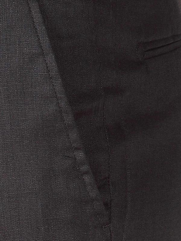 Trasita Black Tailored Fit Linen Trousers