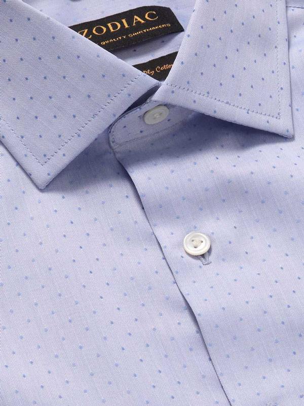 Antonello Sky Solid Full Sleeve Single Cuff Tailored Fit Classic Formal Two Ply Mercerized Cotton Shirt