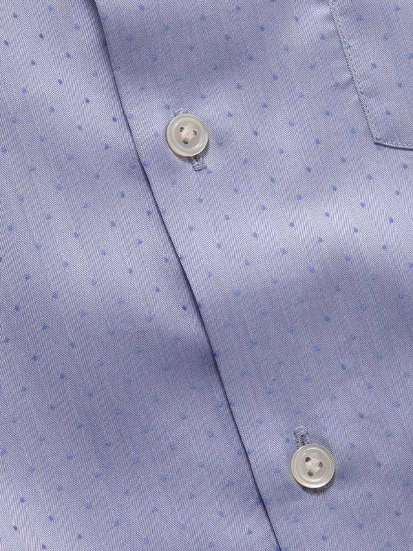Antonello Sky Solid Full Sleeve Single Cuff Tailored Fit Classic Formal Two Ply Mercerized Cotton Shirt