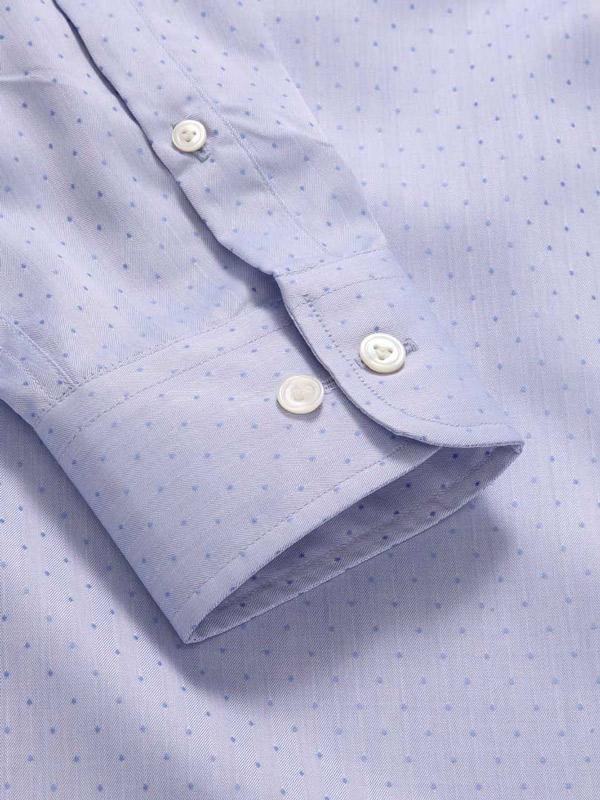 Antonello Sky Solid Full Sleeve Single Cuff Tailored Fit Classic Formal Two Ply Mercerized Cotton Shirt