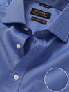 Marzeno Blue Solid Full Sleeve Single Cuff Classic Fit Semi Formal Dark Two Ply Mercerized Cotton Shirt