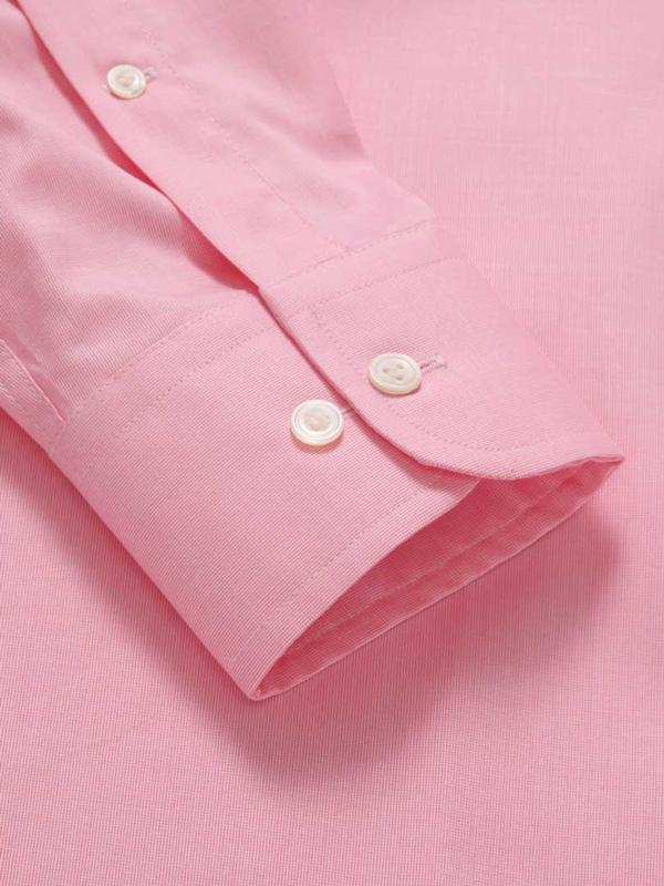 Carulli Pink Check Full Sleeve Single Cuff Classic Fit Classic Formal Two Ply Mercerized Cotton Shirt