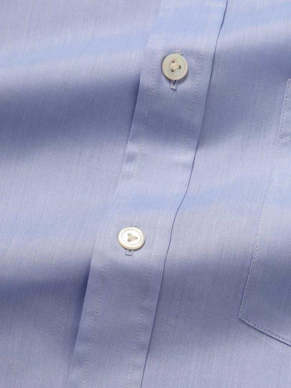 Chambray Sky Solid Full Sleeve Double Cuff Classic Fit Classic Formal Two Ply Mercerized Cotton Shirt