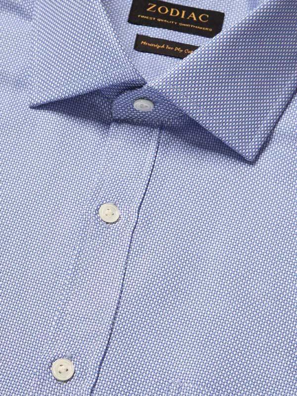 Cione Blue Check Full Sleeve Single Cuff Classic Fit Classic Formal Two Ply Mercerized Cotton Shirt