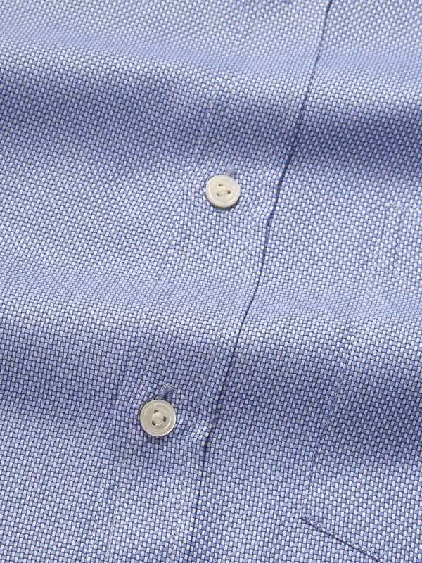 Cione Blue Check Full Sleeve Single Cuff Classic Fit Classic Formal Two Ply Mercerized Cotton Shirt