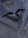 Fil A Fil Navy Solid Full Sleeve Single Cuff Classic Fit Dark Semi Formal Cotton Shirt