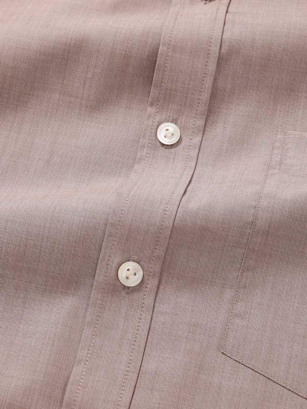 Fil A Fil Sand Solid Full Sleeve Single Cuff Classic Fit Classic Formal Cotton Shirt