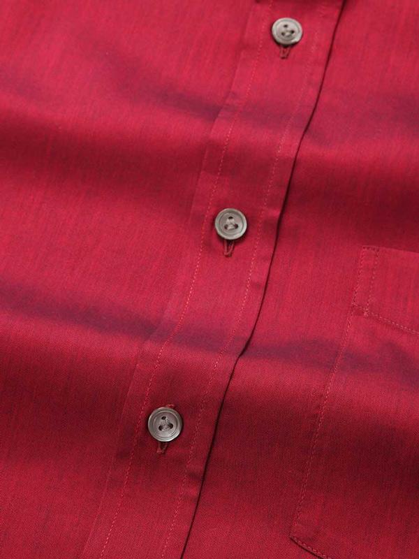 Fine Twill Wine Solid Full Sleeve Single Cuff Classic Fit Semi Formal Dark Super Fine Cotton Shirt