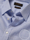 Positano Sky Check Full Sleeve Single Cuff Tailored Fit Semi Formal French Flax Linen Shirt