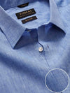 Positano Blue Solid Half Sleeve Tailored Fit Semi Formal European Flax Linen Shirt