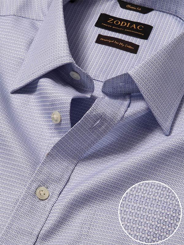 Monteverdi Sky Solid Full Sleeve Single Cuff Classic Fit Classic Formal Two Ply Mercerized Cotton Shirt